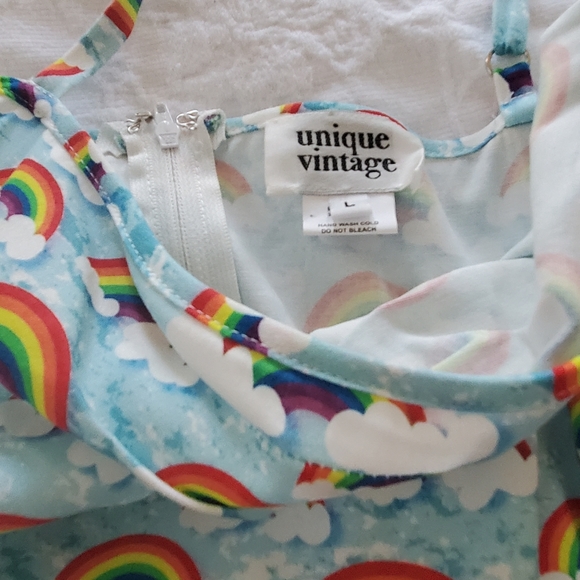 Unique Vintage Rainbow Dress, matching children's dress in separate listing. - Picture 4 of 4